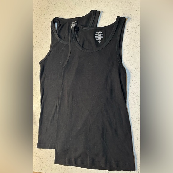 Goodfellow & Co Tops 2 Identical Black Ribbed Tank Tops By